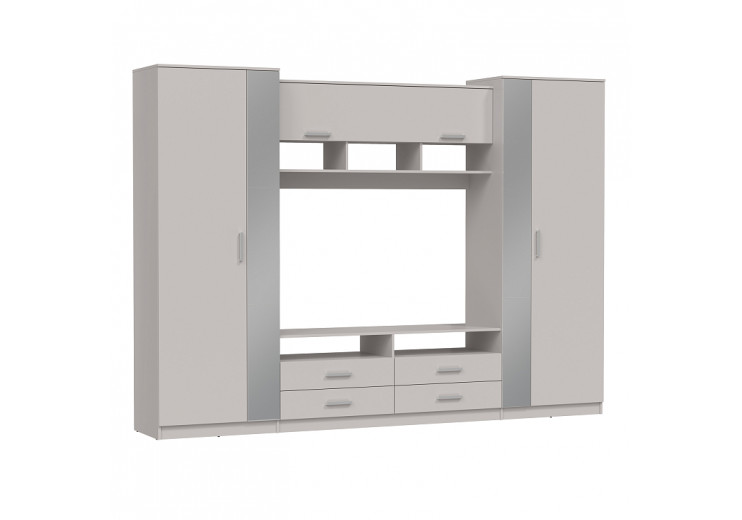 Шкаф многоцелевого назначения 91.01 Вена с зеркалом(кашемир/ДВПО белый)