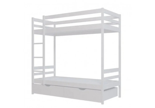 Кровать двухярусная №1 из массива (классика) (белая)