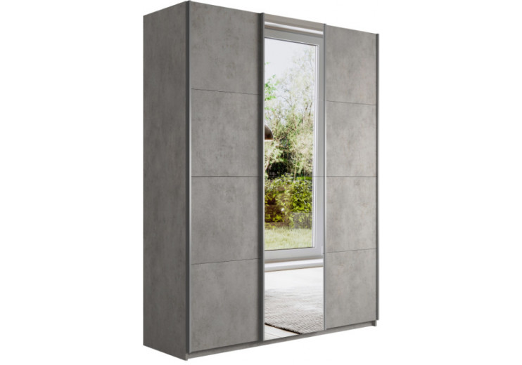 Шкаф-купе Прайм 3-х дверный (ЛДСП/Зеркало/ЛДСП) Бетон